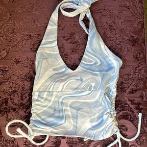 blue halter top from hollister